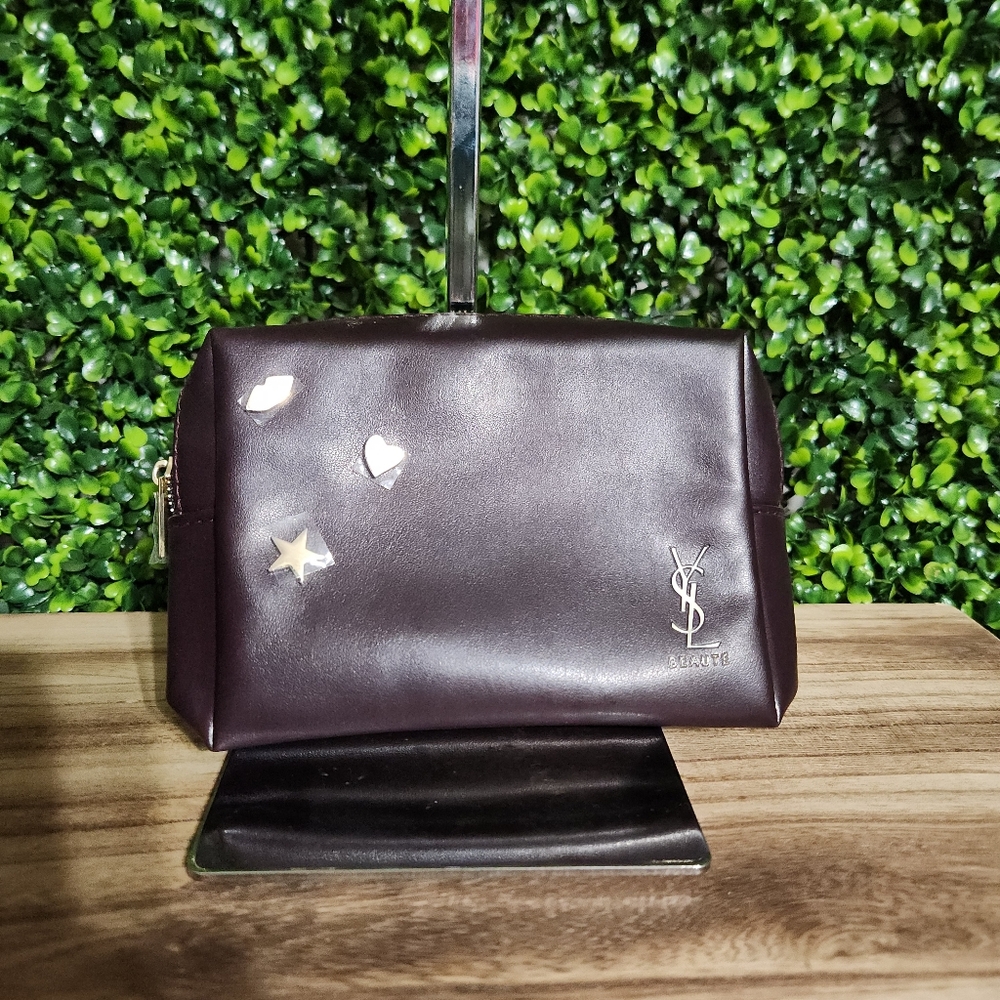 Yves Saint Laurent Beauté Dark Purple Pouch Clutch - Picture 1 of 12